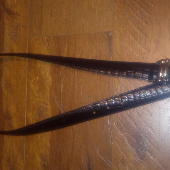 La Rue - Vintage Alligator Embossed Leather Belt - Fits Waist 30" - 34" - Picture 3 of 4